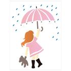 Stencil de Acetato para Pintura OPA Simples 15 x 20 cm - 2166 Menina com Guarda-Chuva