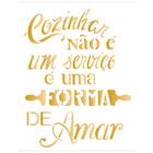 Stencil de Acetato para Pintura OPA Simples 20 x 25 cm - 2184 Frase Cozinhar