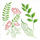 Stencil de Acetato para Pintura Opa Simples 30,5 X 30,5 Cm - 3370 Orgânico, Papoulas e Folhas