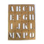 Stencil Molde De Alfabeto Letras Numeros Feito De Madeira Natural Vazado Mdf