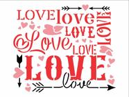 Stencil Pintura Amor - Estamparia Love 3257 15x20 Opa