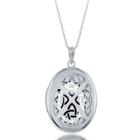 Sterling Prata Oval Celta Designed Locket