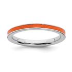 Sterling Silver Expressões empilháveis laranja esmaltado 2.25mm