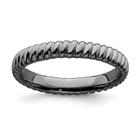 Sterling Silver Stackable Expressions Anel banhado a preto