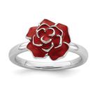 Sterling Silver Stackable Expressions Anel de Rosa