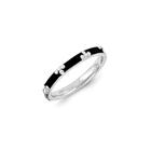 Sterling Silver Stackable Expressions Anel Esmaltado Preto