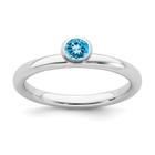 Sterling Silver Stackable Expressions High 4mm Round Blue Para