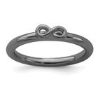 Sterling Silver Stackable Expressions Infinito banhado a preto 