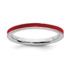 Sterling Silver Stackable Expressions Vermelho Esmaltado 2.25mm Ri