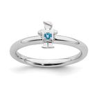 Sterling Silver Stackable Expressões Rhodium Blue Topaz Boy