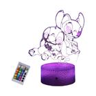 Stitch 3d Night Light Com Controle Remoto E Toque Inteligente Lâmpada De Decoração De Quarto Para