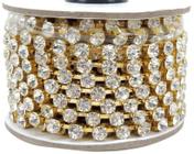 Strass Em Metro Corrente 10m Dourado - Ss38 8mm