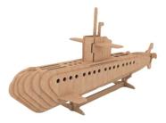 Submarino. Quebra Cabeça 3d. Miniatura Em Mdf - TALHARTE