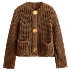 Suéter de cardigã recortado Yimoon Button Down Chunky Knit