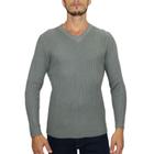 Suéter Masculino Pulôver Tricot Chenille Decote V Conforto