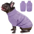 Suéter para cães ALAGIRLS Winter Warm Turtlenneck Knit Purple L