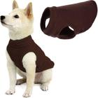 Suéter para cães Gooby Stretch Fleece Vest Brown para cães pequenos