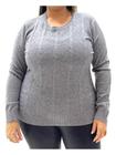 Sueter Plus Size Feminino Trico Desenhado Relevo 658053