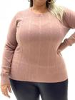 Sueter Plus Size Feminino Trico Desenhado Relevo 658053