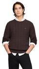 Suéter Tommy Hilfiger Cable Knit para homens, marrom/HTR, tamanho XXL