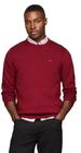 Suéter Tommy Hilfiger Solid com gola redonda para homens, vermelho, tamanho L