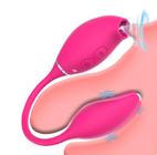 Sugador de Clitóris e Vibrador Feminino SNAKE - 10 Modos de Vibração e 5 de Sucção - Rosa