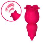 Sugador Magic Flower Vibrador de Clitóris com Estimulo de Sucção e Língua Vermelho