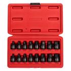 Sunex 3646, 3/8 polegadas Drive Low Profile Impact Hex Driver Set, 16-Piece, SAE/Metric, 1/4 polegada - 3/4 polegada, 6mm - 19mm, Aço Cr-Mo, Marcas de Tamanho Duplo, Caixa de armazenamento pesado, atende aos padrões da ANSI - Sunex Tools