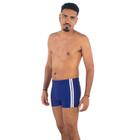 Sunga Adulto Boxer Masculina Azul Marinho Galão Branco