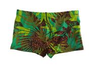 Sunga boxer masculina forrada verde estampado P ao 52