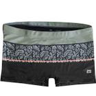 Sunga Boxer Mash Hang Loose Listra Folhagem Verde e Preta