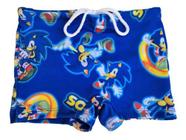 Sunga Infantil Boxer Menino Sonic Cordão Nataçao