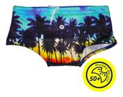 Sunga Infantil Menino Coqueiro Praia Verão Piscina Prot Uv50