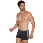 Sunga shorts masculina adulto com listras laterais elástico e cordão de regulagem peça toda forrada
