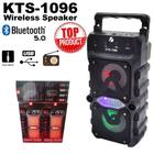 Super Caixa de som bluetooth karaoke Gts 1096 2 alto-falantes super bass com microfone