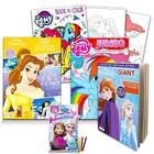 Super conjunto de livros de colorir Disney MLP para meninas - 3 livros de colorir gigantes com Disney Princess, Frozen e My Little Pony (inclui adesivos Disney Princess)