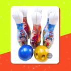 Jogo boliche com 6 pinos e 2 bola plastico bluplast