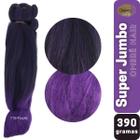 Super Jumbo Cherey Cor T1B/Purple Preto/Roxo 390 Gramas Tranças Box Braid Nagô Dread 60 cm Cores Ombrés