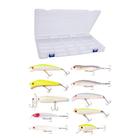 Super Kit 10 Iscas Artificiais Nelson Nakamura 4,5-11cm + Estojo Pesca Lucky