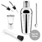 Super Kit Barman Completo Profissional Inox 6 Peças