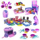 Super Kit Cozinha Infantil Eletro Mercado Comida Fogão 108pç