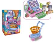 Super Mercadinho Play Shop Infantil Rosa com Lilas 27 Peças - Zuca Toys