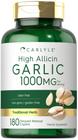 Suplemento Carlyle Garlic com alto teor de alicina 1000 mg 180 cápsulas