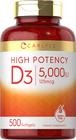 Suplemento Carlyle Vitamin D3 5000 UI Softgels 500 unidades