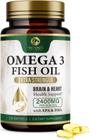 Suplemento de óleo de peixe Nature's Peak 2400mg Omega 3 120 Cápsulas Gelatinosas