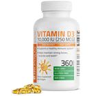 Suplemento de vitamina D3 Bronson 10.000 UI (250 mcg) 360 cápsulas gelatinosas