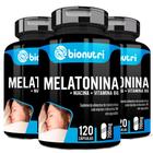 Suplemento em Capsula Combo 3x Melatonina Niacina Vitamina B6 120 Caps 500 Mg - Bionutri