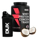 Suplemento em Pó Whey Protein Concentrado 900g Dux Nutrition + Coqueteleira Garrafa -Treino Proteim Wei Wai