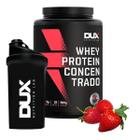 Suplemento em Pó Whey Protein Concentrado 900g Dux Nutrition + Coqueteleira Garrafa -Treino Proteim Wei Wai