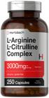 Suplemento Horbäach L-Arginina L-Citrulina 3000 mg 250 cápsulas